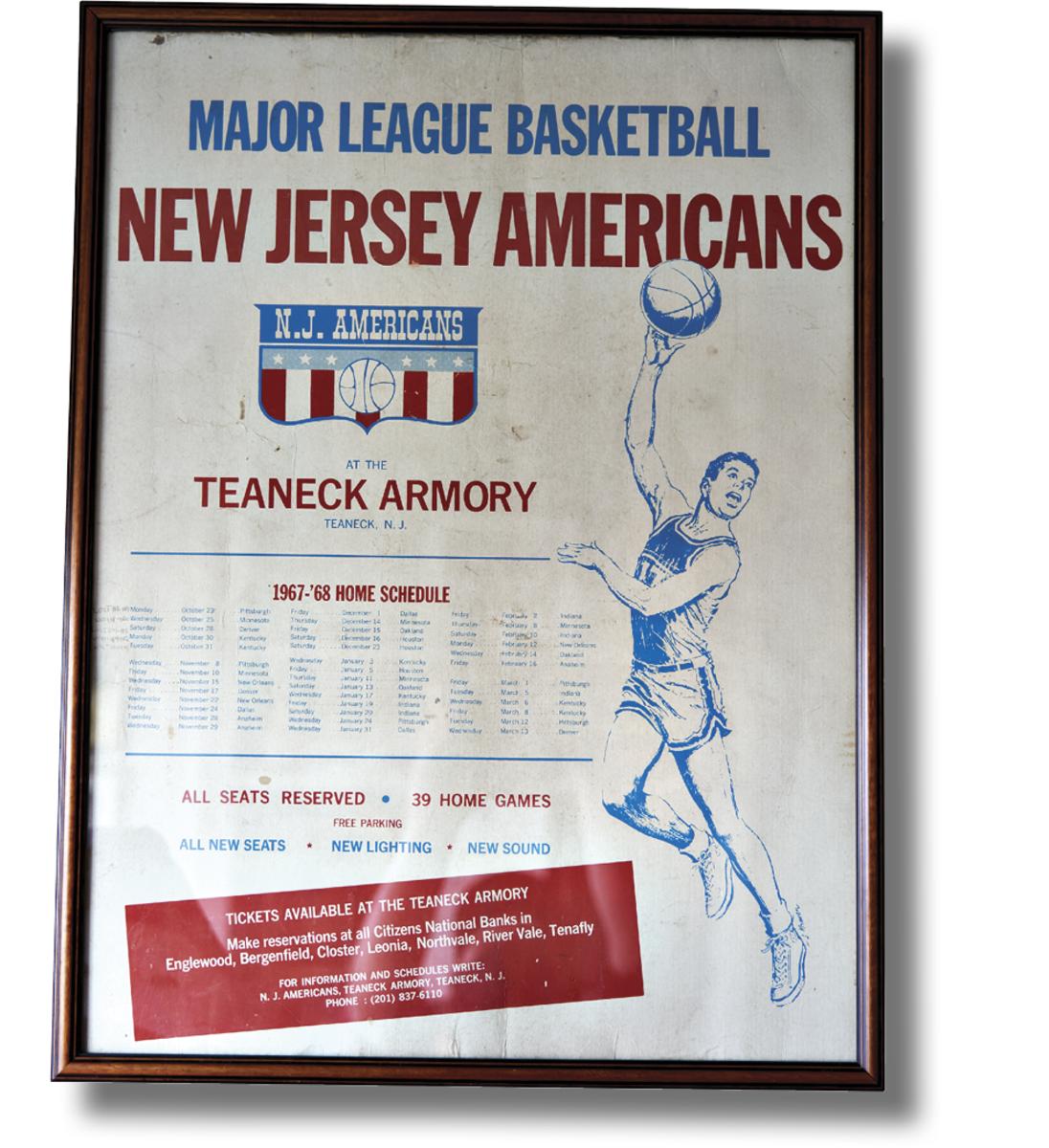 1967–68 POSTER The Americans’ inaugural season ended with a forfeit in a one-game playoff because the Armory was hosting the circus and an alternative arena couldn’t be found.